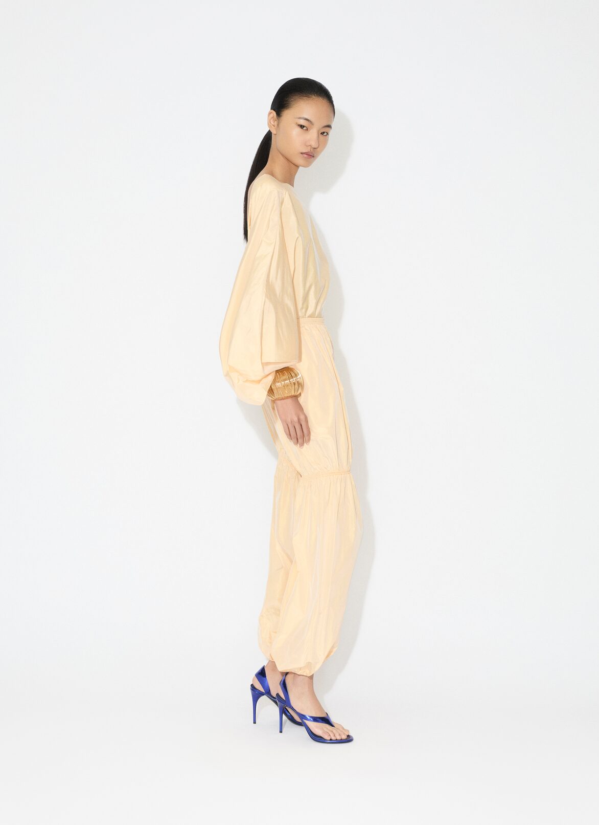 TAFFETA TRACK PANTS ALAÏA YELLOW TAFFETA TRACK PANTS